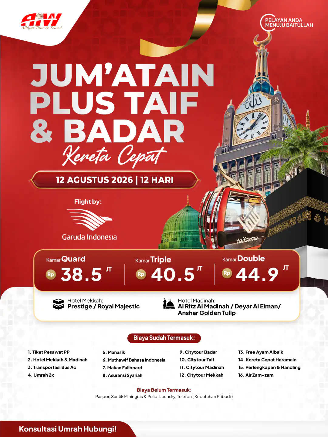 UMROH JUMATAIN PLUS TAIF & BADAR